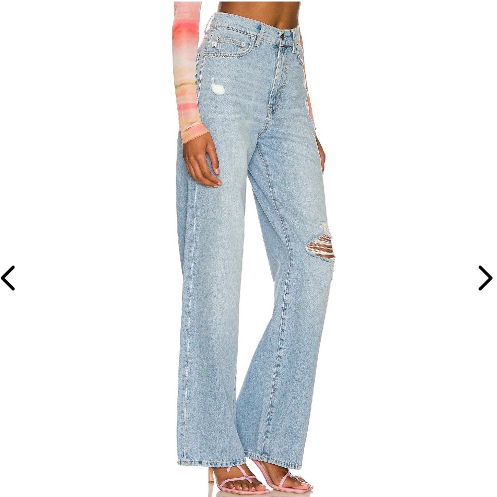 LOVERS AND FRIENDS LENNON SUPER HIGH RISE LOOSE WIDE LEG JEANS - Picture 3 of 9